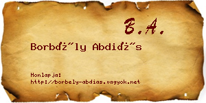 Borbély Abdiás névjegykártya